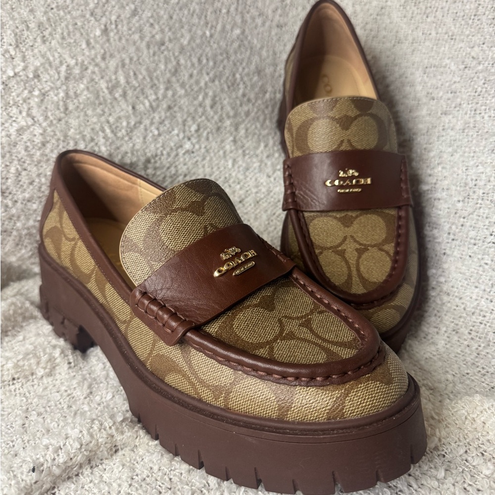 Coach Brown and Tan Loafers